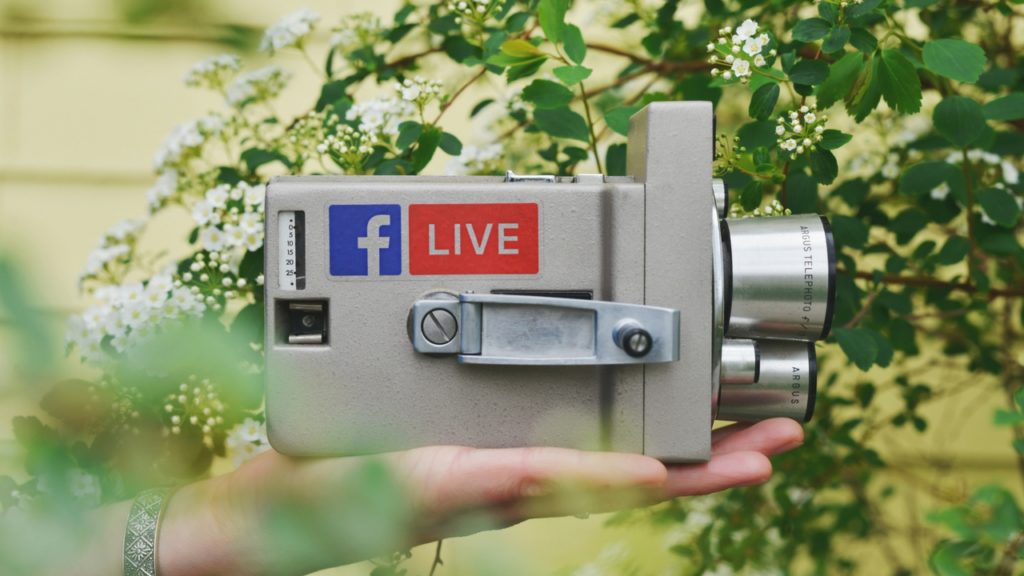 Facebook Live video camera illustrating the power of social media video for marketing