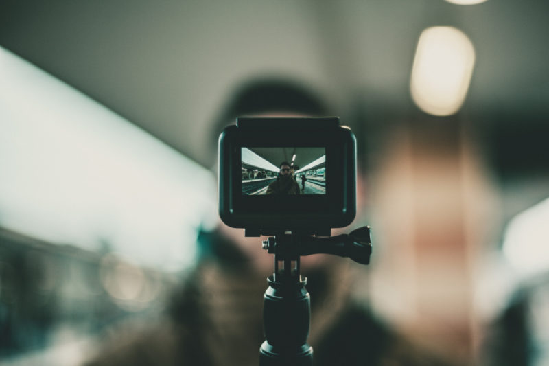 Camera Capturing a Man for Video Marketing